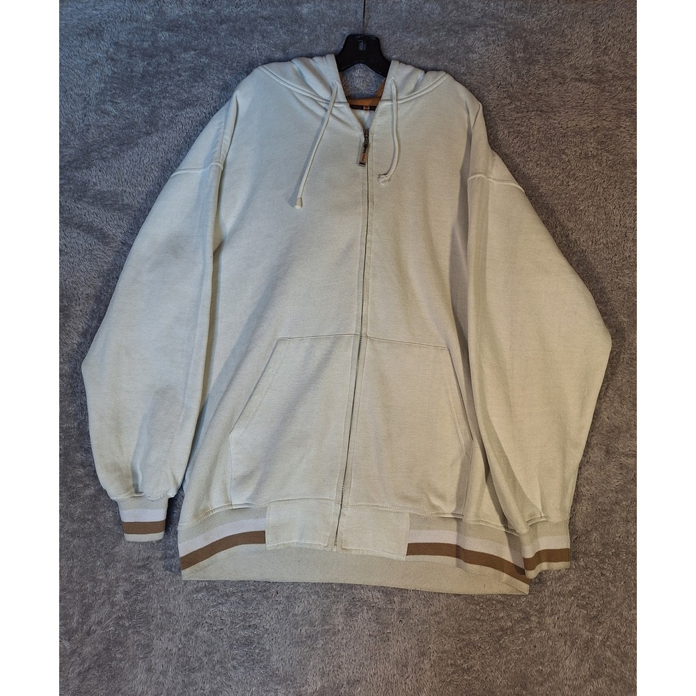 Roadblock Authentic Urban Wear Zip Hoodie Jacket XL White Gold Polyester Heavy